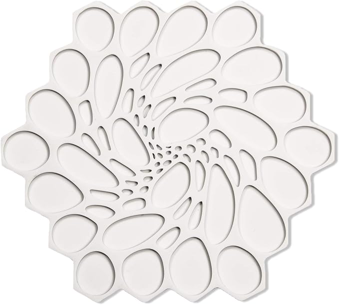 7 x 7" Hive Interlocking Silicone Trivet, BPA, PVC-Free , Heat Resistant Up To 675°F, Non Slip, Protects Table From Heat, Cloud Color, Pack of 1