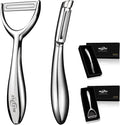 SUCCFLY Stainless Steel Vegetable Peeler Set, Premium Veggie Fruit Peeler | Ultra Sharp Potato Apple Carrot Peelers, Rotary Serrated 420J2 Blade, Thicken Non-Slip Ergonomic Handle, 5-Year Warranty