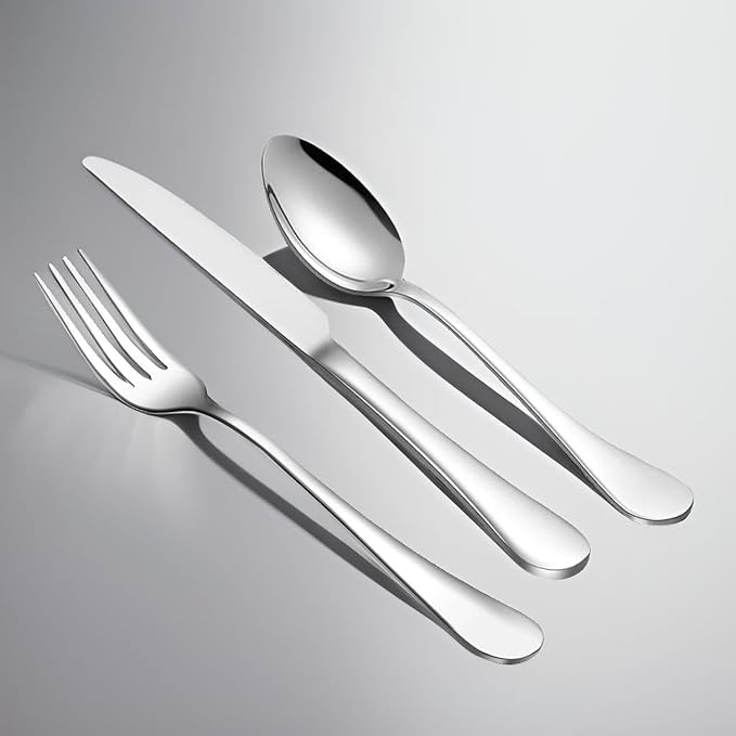 Dinner Forks, Set of 6 Top Food Grade Stainless Steel Silverware Forks, Flatware Set,8 Inches, Mirror Finish & Dishwasher Safe, New Apartment Essentials Cutlery Set