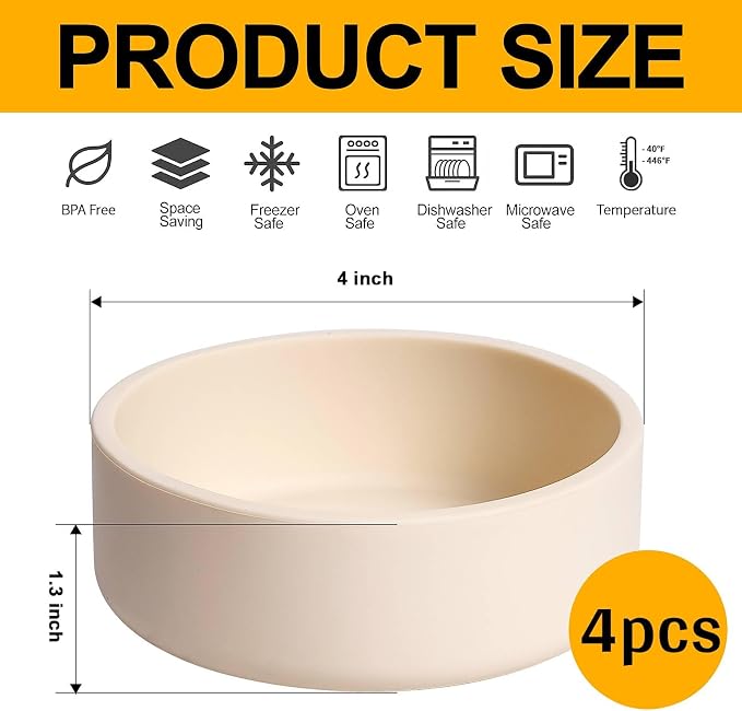 4 Pack Silicone Air Fryer Egg Pan Individual Microwave Egg Cooker Eggwich Egg Bites Molds for Oven Microwave - White