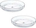 2 Pack 9 Inch Elegant Clear Turntable Acrylic Lazy Susan, Non-Skid Rotating | Smoothly Kitchen Spice Rack, Cabinet Pantry Organization Storage, Refrigerator, Vanity Makeup, Bathroom Countertop Organizer