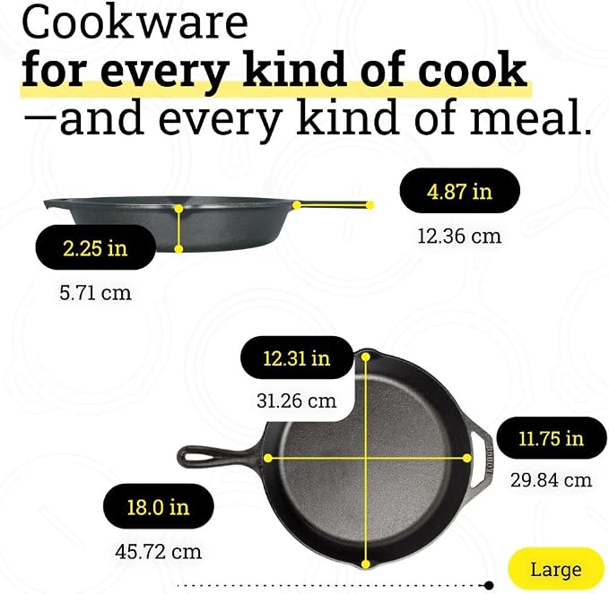 Lodge Seasoned Cast Iron Skillet Set 8, 10.25 & 12 Inches - PFAS-Free, Non-Toxic Cookware - Use with an Oven, Stove, Grill, or Campfire - Naturally Non-Stick & Oven Safe