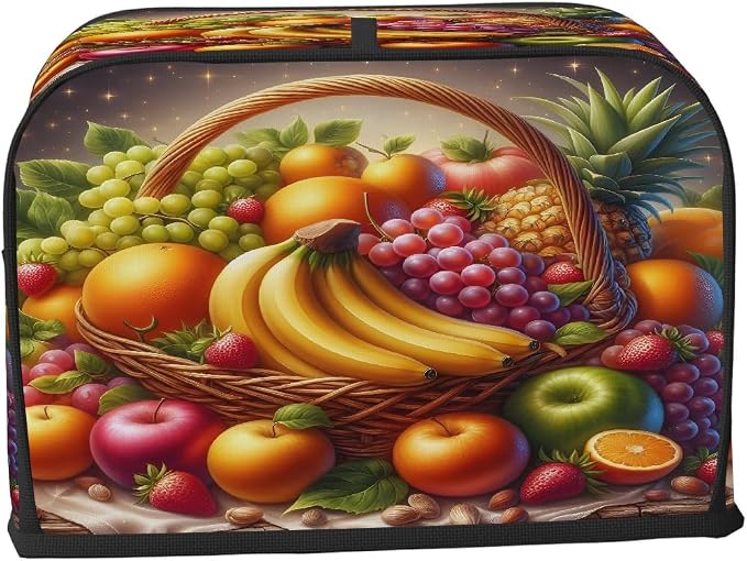 2 Slice Toaster Cover Fruit Autumn Apple Toaster Covers Two Slice Wide Slot Waterproof and Dustproof Covers for Wide Slot Toasters and Small Appliances Kitchen Decor Gifts