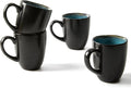 Pokini Coffee Mug 15 oz, Ceramic Coffee Mugs Set of 4, Reactive Glaze Mug for Latte/Tea/Cappuccino/Milk, Irregular Large Mug Set for Men, Women, Dad, Mom, Dishwasher & Microwave Safe, Green Black