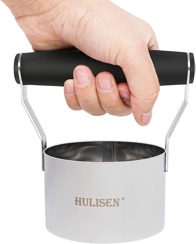 HULISEN 3" Round Biscuit Cutter, Stainless Steel Cookie Cutter with Handle | Ergonomic Rubber Grip, Extra 1 inch Cutter Included, Dishwasher Safe, Baking Beginner Friendly, Gift-Ready Packaging