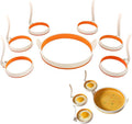 Egg Ring Set, Non Stick Silicone Egg and Omelet Cooker Mold for Pancakes, Patties and English Muffins, 7 Piece Set (ORANGE)