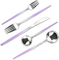 VANVRO Gradient Purple Silverware Set, 20-Piece Stainless Steel Flatware Cutlery Set, Kitchen Utensil Set Service for 4, Include Knife/Fork/Spoon, Mirror Polished, Dishwasher Safe
