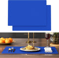 2-Pack Silicone Counter Mats 24”x16”, Blue | 1.5mm thick silicone counter protector, heat resistant & non-slip. Works for air fryer, hot pots, pans and coffee maker.