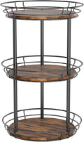 LAMU 10'' Lazy Susan Turntable Organizer, 3 Tier Round Rotating Spice Rack Organization for Kitchen Cabinet and Countertop, Wooden Lazy Susan for Table Top, Pantry, Bathroom, Vanity, Home Decor