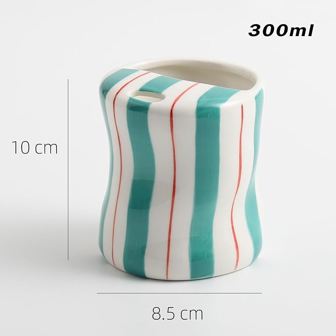 Espresso Cups Ceramic Coffee Mug Series European Striped Dot Coffee Cup And Saucer Mug Cake Plate Afternoon Tea Set Tea Cup And Saucer (Light green)