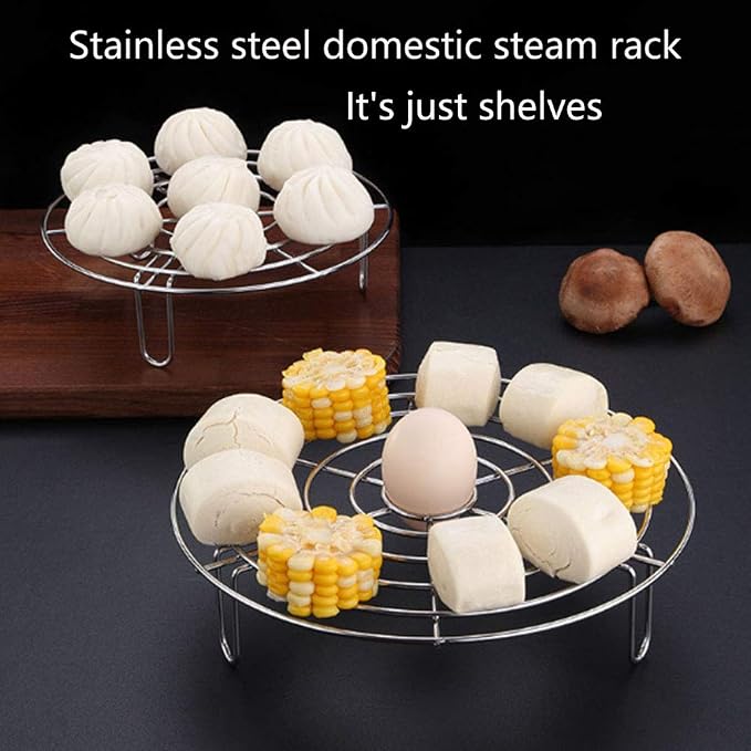 2Pcs Steam Rack, Heavy Duty Steaming Rack Stand, Stainless Steel Round Steamer Cooling Rack Trivet, Pot Steamer Insert Food Stand, Steaming Cookware Accessories(Size:19.5cm/7.68in)