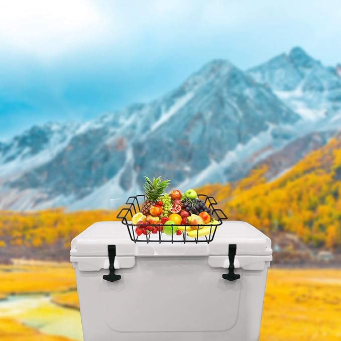 Cooler Basket for RTIC 65,Inside Dry-Goods Basket Compatible with Igloo Trailmate 50/52 Qt and Overland 50/72 Qt,Stainless Steel Wire Cooler Rack