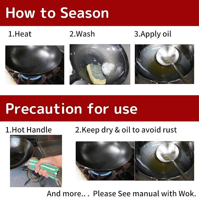 [Made in Japan] Light 30% less Carbon Steel Wok 14 1/4" Gas Round