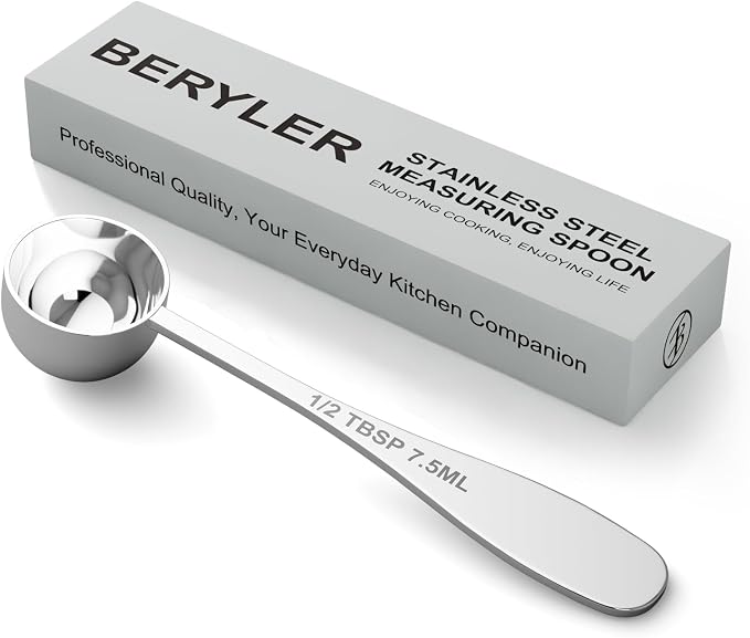 1PCS 1/2TBSP(7.5ML) Measuring Spoon, 18/8(304) Stainless Steel Tablespoon | Precise, Food-Grade, ‌Rust-Free, Sturdy & Durable, Dishwasher-Safe