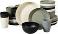 Gibson Home Plates and Bowls Set, 32 Piece Wheat Straw Dinnerware for 8 | Carmel Haze Collection - Dishes, Dishware, Matte, 4 Assorted Colors, Tumblers, Unbreakable, Lightweight, Dishwasher Safe