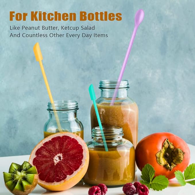 Silicone Spatula Set 6Pcs, Mini Jar Scraper for Makeup & Food | Mini spatulas reach every last drop in jars and bottles, reducing waste for food, cosmetics and personal care products.