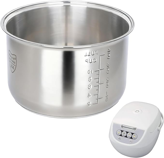 Rice Cooker 5.5 Cupr Inner Pot Compatible with Tiger JBV-A10U Only | 304 Stainless Steel,Easy to Clean and Dishwasher Safe