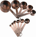 Copper Measuring Cups and Spoons Set, Metric & US Stainless Steel 5 Measuring Cups and 6 Measuring Spoons for Baking & Kitchen
