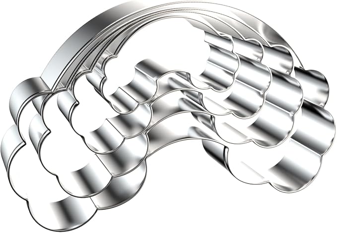 Rainbow Cookie Cutter Set - 5 inch, 4 inch, 3 inch, 2 inch - 4 Piece Rainbow Cookie Cutters Shapes Molds - Stainless Steel
