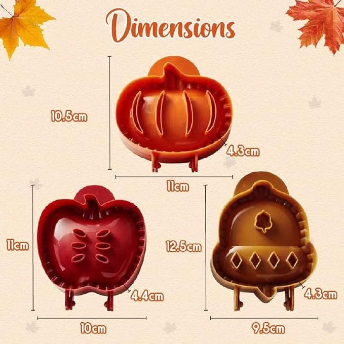 Dough Presser Pocket，Mini Pie Molds,One-Handed Cookie Maker, 3 Shape Christmas Handmade Pie Molds. (Autumn hand-dispatched)