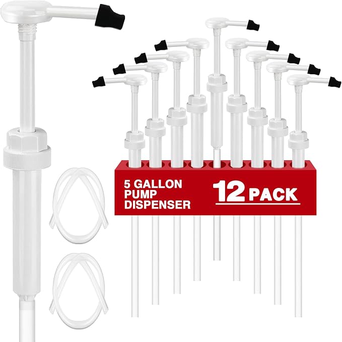 12 Pack 38-400 1 oz 5 Gallon Pump Dispenser with 50cm Extended Tube