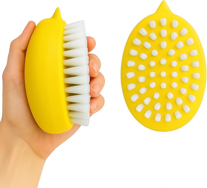 2-Pack Vegetable Brush, Dual Bristles for Daily Produce, Yellow | Dual bristles for daily produce, potatoes, carrots, fruits, greens