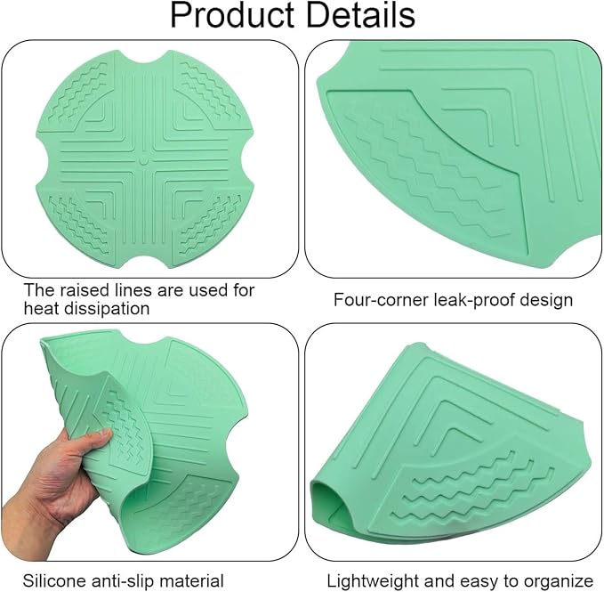 Air Fryer Trivets Silicone for Ninja Crispi,Protection for Countertop-Green | food-grade silicone materials, slip-resistant, heatproof, easy to clean,dishwasher safe, Ninja Crispi Airfryer Accessories