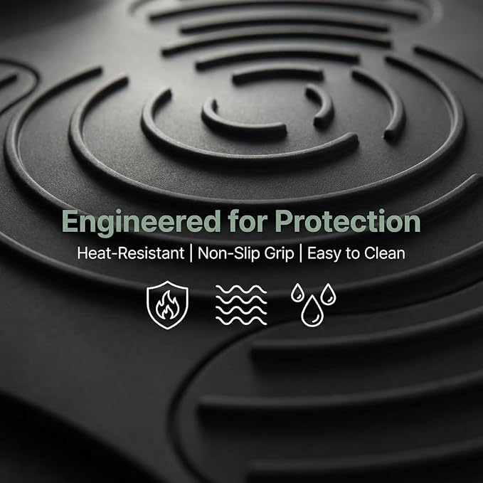 2 Pack Silicone Trivet for Hot Air Fryer, Heat-Resistant Pot Lid Mat | Compatible with Ninja Crispi, Easy to Clean, Table Surface Protection(10.8x10.6 Inch)