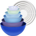 Greentainer Plastic Mixing Bowls with Lids Set for Kitchen, 6 Set Nesting Bowls for Mixing, Baking, Prepping, Cooking and Serving Food, Mixing Bowls Dishwasher, Microwave Safe