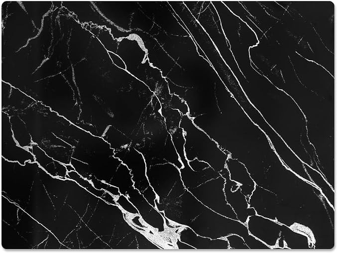 Murrey Home Glass Cutting Board for Kitchen Counter, Tempered Glass Chopping Boards Dishwasher Safe, Small Clear Countertop Tray, Scratch Resistant, Heat Resistant, Non Toxic, Black Marble, 16"x12"