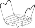 Steamer Rack Trivet for Instant Pot 6 Qt & 8 Qt with Silicone Handle | 7.7-inch 304 Stainless Steel Steam Rack with Foldable Long Heat Resistant Handles for Pressure Cooker, Steaming, Cooking