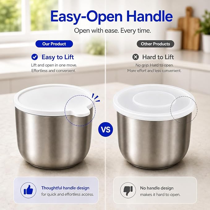 Airtight Silicone Lid with Easy Grip Handle for Instant Pot 6 Qt | Leakproof & Spill Proof Inner Pot Cover for Food Storage, BPA Free, Dishwasher Safe