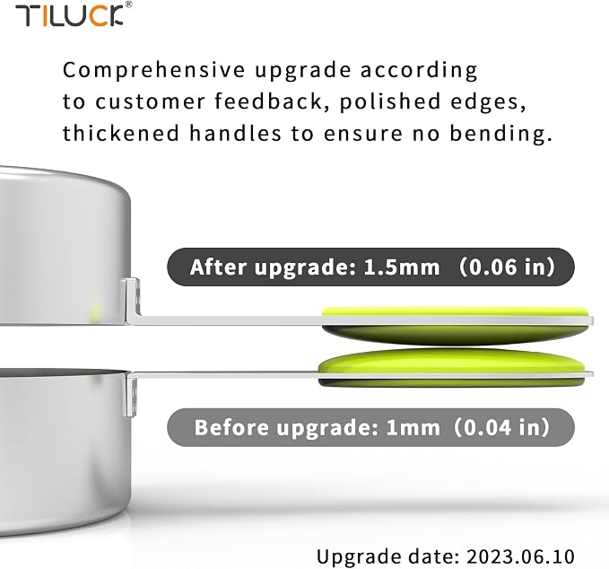 TILUCK Nesting Measuring Cups and Spoons Set, Stainless Steel with Soft Silicone Handle – Heavy Duty & Dishwasher Safe for Measuring Dry/Liquid Ingredients, Ideal for Cooking & Baking (10)