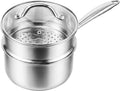 Ohtomber 2.5 Qt Tri-Ply Stainless Steel Saucepan with Steamer Basket & Lid | Nonstick, Saucepan with Stay-Cool Handle, Induction Safe, Medium Cooking Pot, Ideal for Vegetables, Oatmeal, Daily Steaming