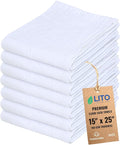 Flour Sack Towels | Tea Towel for Crafts| Kitchen Dish Cotton Blank Towel for Embroidery| Baking Bread Proofing Linen Cover| Thick Absorbent Quick Dry| 7 Pack 15"x 25" White