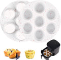 2 Pack Silicone Egg Bite Molds for Air Fryer, Nonstick 7 Cups Air Fryer Muffin Pan for Baking Egg Bite, Mini Muffins, Tart, Mini Cupcake and Quiche (Confetti)