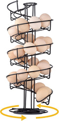 Toplife Spiral Design Metal Egg Skelter Dispenser Rack, Storage Display Rack, Black
