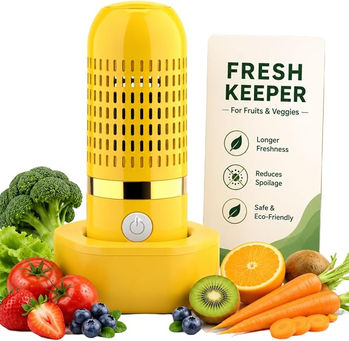 Produce Cleaner Vegetable Fruit Cleaning Wash Veggie Berry Washer Spinner Purifier Device Reviews Washing Bowl with Strainer Machine Purpose Household Gadgets Ultrasonic Portable