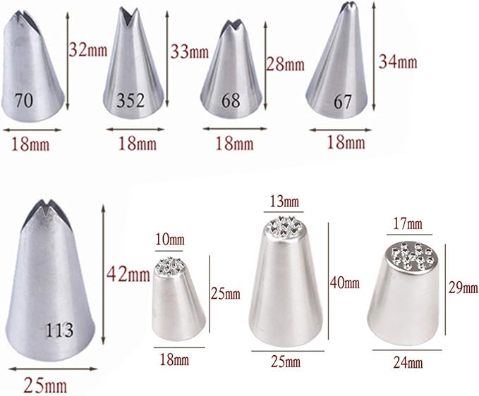 Symphony Wire Tips, Stainless Steel Icing Piping Nozzles For Pastry Fondant Tools (MIXED)