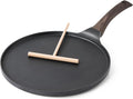 SENSARTE 10 Inch Nonstick Crepe Pan Granite Coating Pancake Pan Black | Swiss Granite Coating Dosa Pan Pancake Flat Skillet Tawa Griddle with Stay-Cool Handle, Induction Compatible