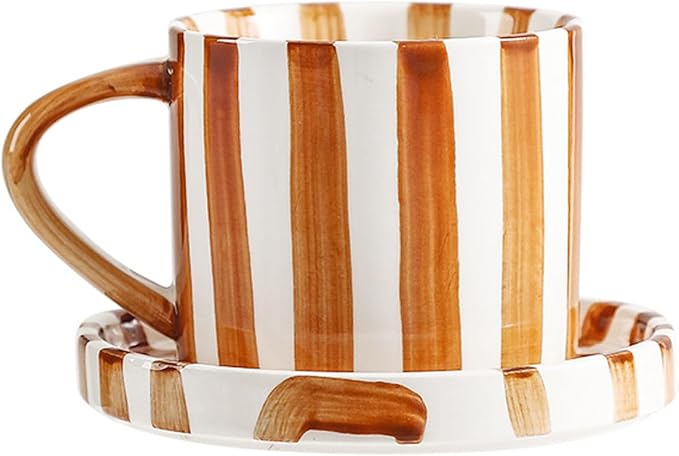 Espresso Cups Ceramic Coffee Mug Series European Striped Dot Coffee Cup And Saucer Mug Cake Plate Afternoon Tea Set Tea Cup And Saucer,B