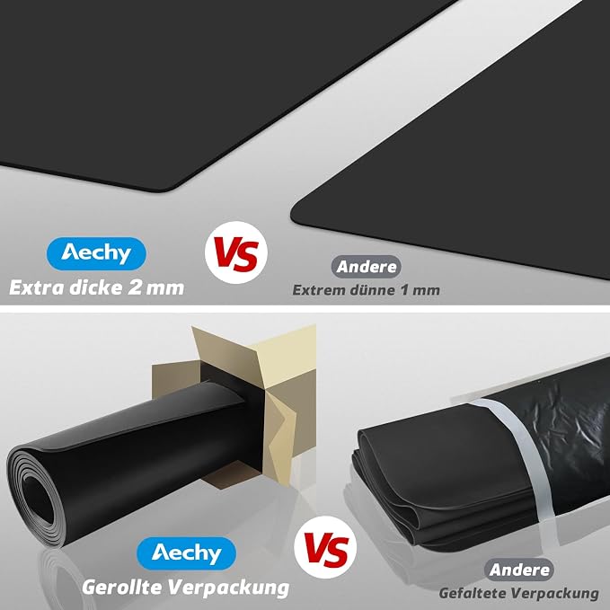 Silicone Mat for Kitchen Counter, 27.5" x 16.5" x 0.08", Black | Heat Resistant, Nonslip, Multipurpose Countertop Protector, Shipped Rolled Up