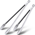 12" & 17 Inch Extra Long Metal Tongs, Grilling Tongs, Stainless Steel Tongs | Heat Resistant Heavy Duty Grill Tongs BBQ Tongs for Cooking, Grilling, BBQ/Barbecue, Food (All Metal - 12"+17")