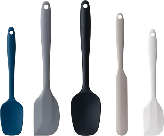 Silicone Spatula Set,5 Piece Food Grade Rubber Spatulas,Multicolor2 | Spatulas Silicone Heat Resistant for Baking,Cooking,and Mixing High Heat Resistant Non Stick Dishwasher Safe BPA-Free