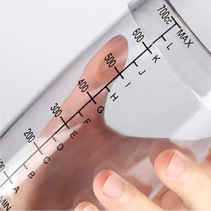2 Pcs Plastic Cocktail Shaker,Drink Mixer Hand Shaker Cup with Scales,Bar Tool Transparent (24 oz / 700cc)