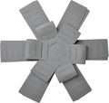 Silicone Pot Protectors - Pan Protectors for Stacking 3 Piece Grey | silicone cookware protector pad liners; stacking pan protector with opening/fixing design to separators pot and pans divider