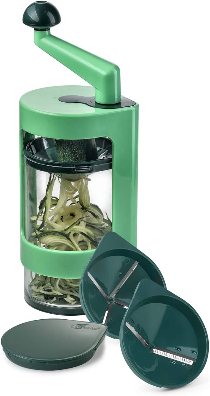 Genius Super Julietti Spiral Cutter for Vegetable Cutting - Spaghetti with Vegetables, Spirals and Julienne