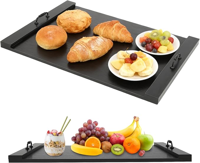 Stove Top Cover – 30" x 22" Wooden Noodle Board with Handles, Extra Counter Space Stove Protector & Decorative Tray for Gas or Electric Ranges, Apartments & RV Kitchens