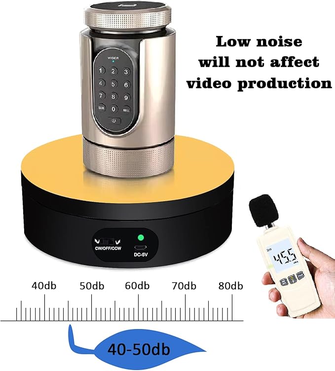 YVV Motorized Rotating Display Stand, Cup Display Turner Stand, Electric Rotating Base for Glitter Tumblers, 360 Automatic Mute Rotating Turntable with 4 Colors Backgrounds for Epoxy Cup Display