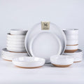 AmorArc Dinnerware Sets for 4, 16 Pieces Ceramic Plates and Bowls Set | Scratch Resistant Stoneware Dishes Set, Dishwasher & Microwave Safe,White